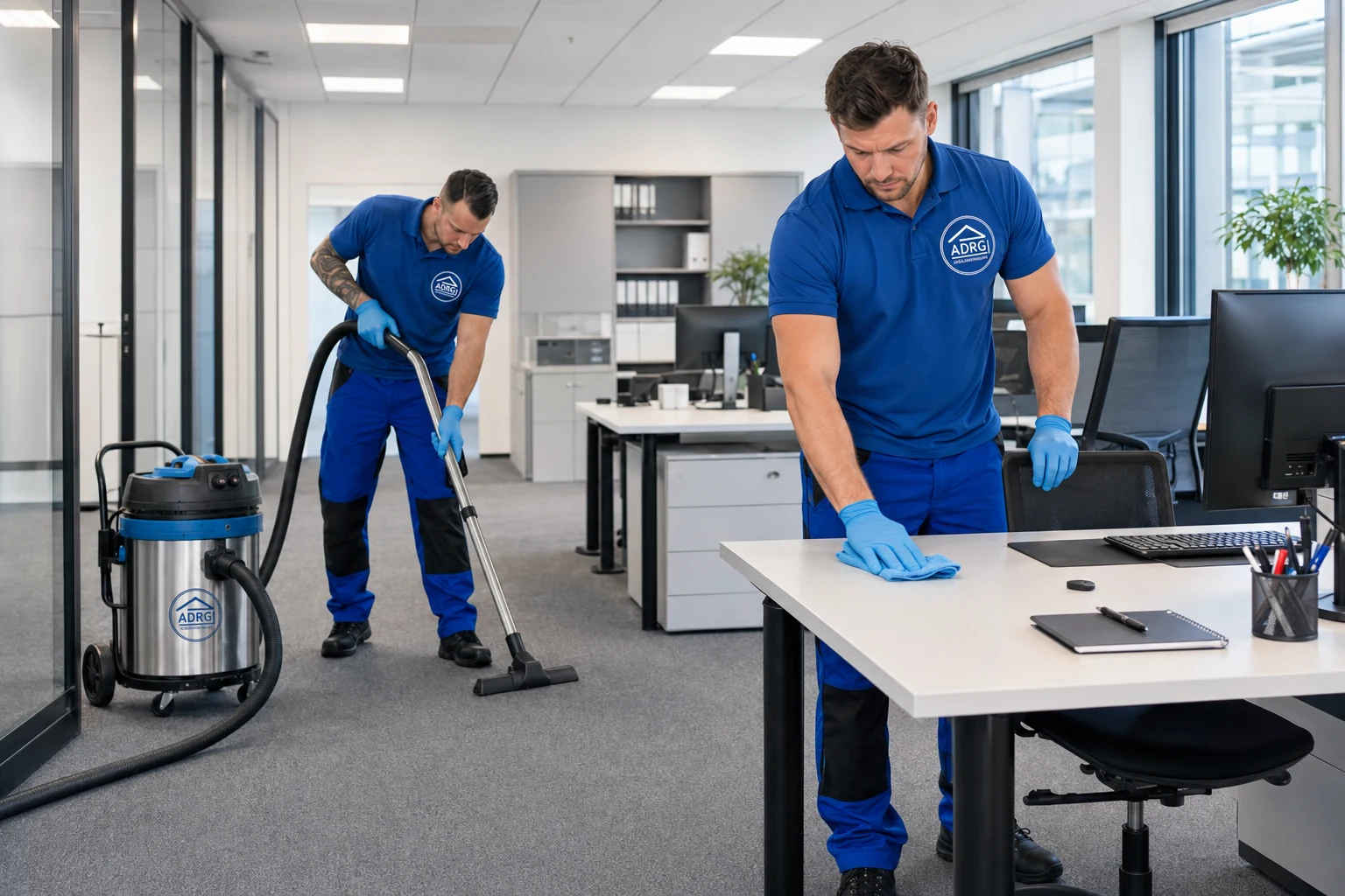Büroreinigung Nürnberg für Gewerbekunden ADRG Team bei der Büroreinigung